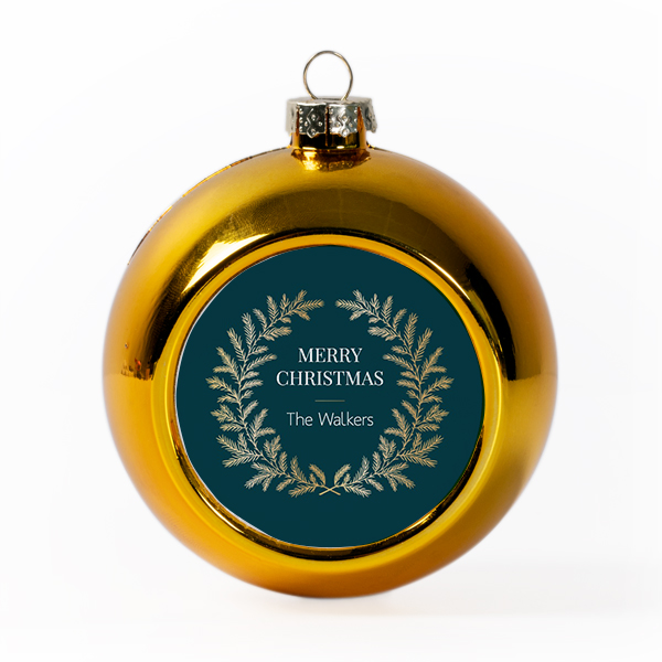 Christmas bauble plastic gold (Set of 2)