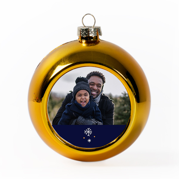 Christmas bauble plastic gold (Set of 2)