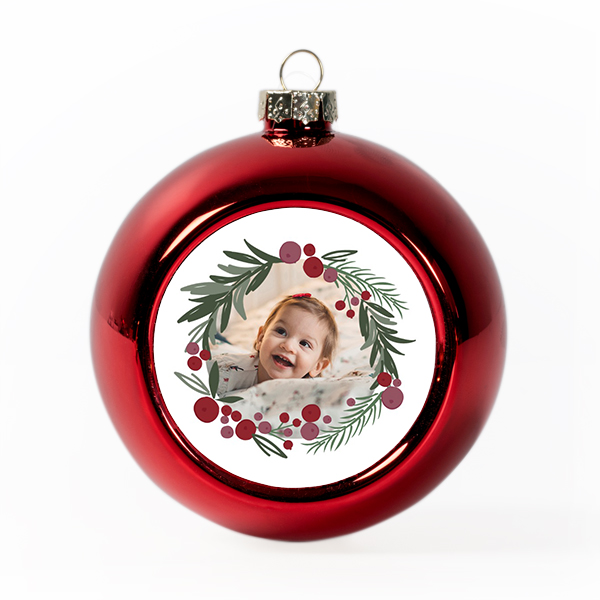 Christmas bauble plastic red (Set of 2)