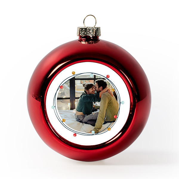 Christmas bauble plastic red (Set of 2)