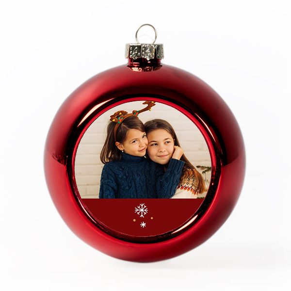 Christmas bauble plastic red (Set of 2)