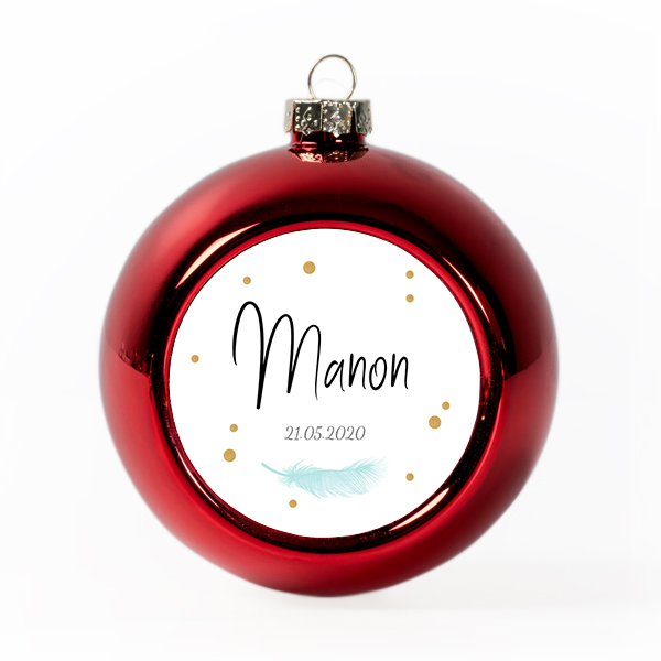 Christmas bauble plastic red (Set of 2)