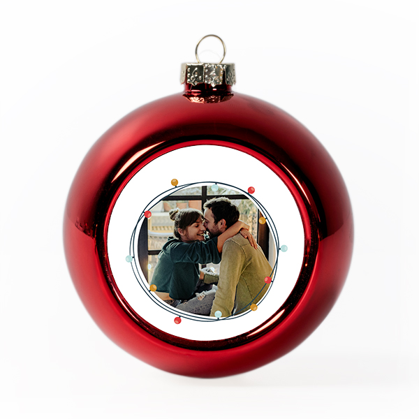 Christmas bauble plastic red (Set of 2)