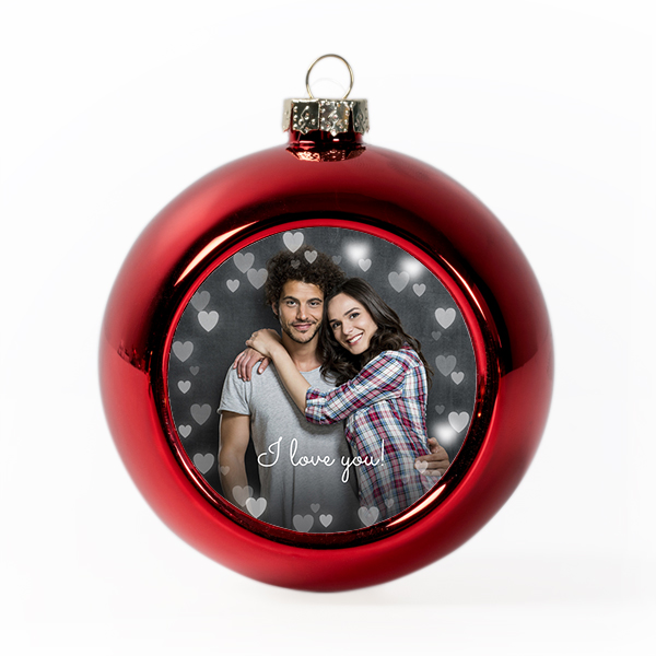 Christmas bauble plastic red (Set of 2)