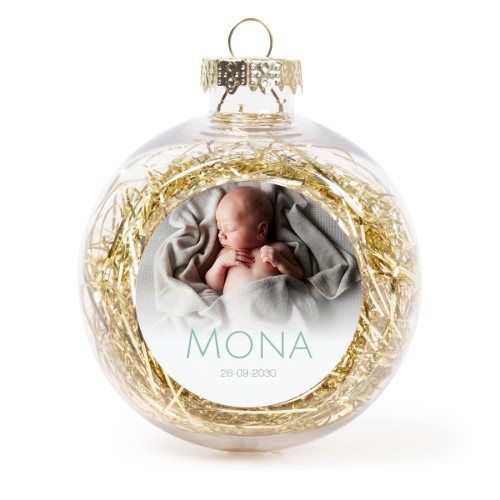 Christmas bauble clear plastic gold tinsels - set of 2