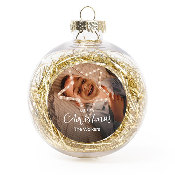 Julgranskulor med glitter Guld - 2 st Julgranskulor med glitter Guld - 2 st