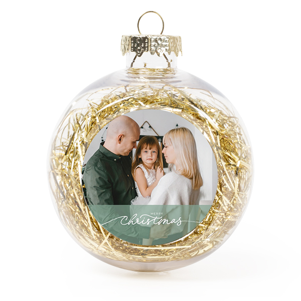 Julgranskulor med glitter Guld - 2 st Julgranskulor med glitter Guld - 2 st