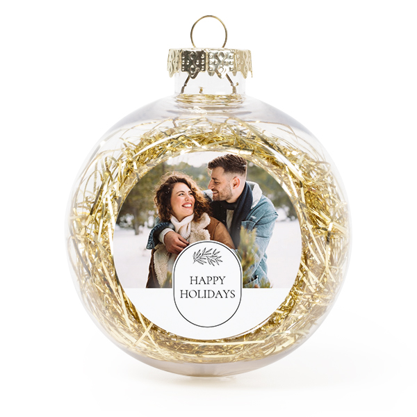 Julgranskulor med glitter Guld - 2 st Julgranskulor med glitter Guld - 2 st