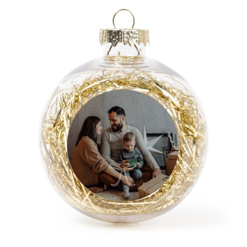 Julgranskulor med glitter Guld - 2 st Julgranskulor med glitter Guld - 2 st