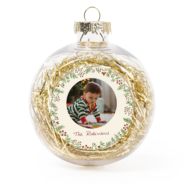 Julgranskulor med glitter Guld - 2 st Julgranskulor med glitter Guld - 2 st