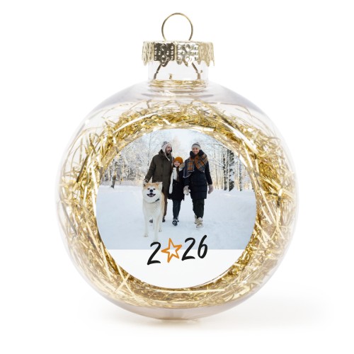 Boules de Noël avec guirlandes dorées - Lot de 2