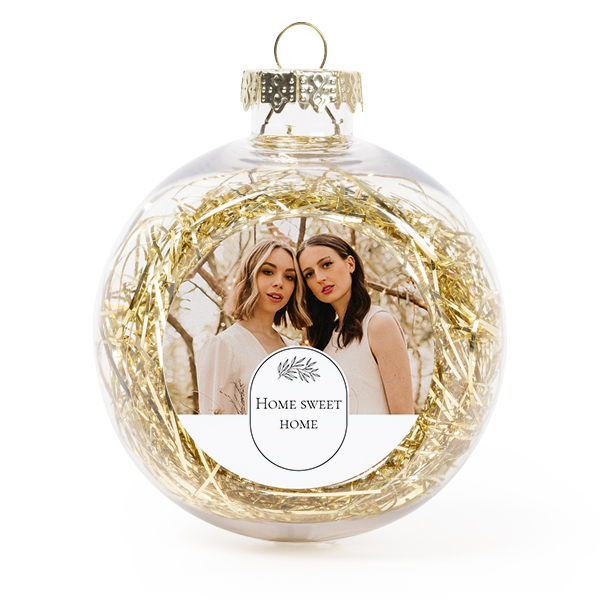 Boules de Noël avec guirlandes dorées - Lot de 2 Boules de Noël avec guirlandes dorées - Lot de 2
