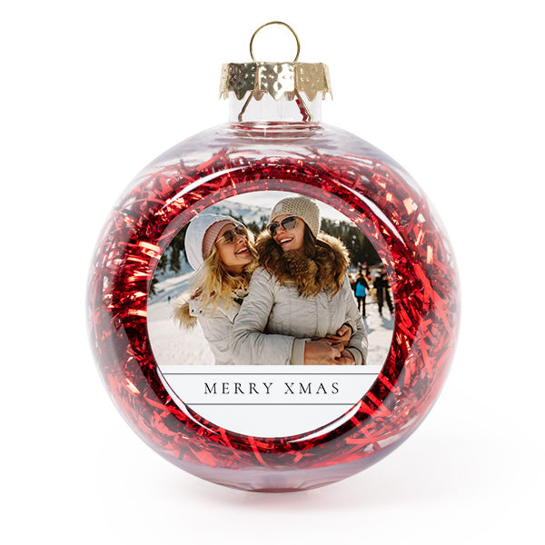 Boules de Noël avec guirlandes rouges - Lot de 2