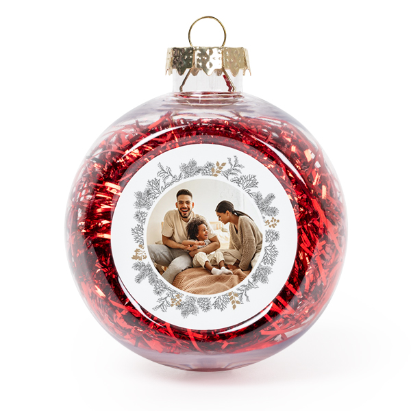 Kerstballen met rode snippers - Set van 2