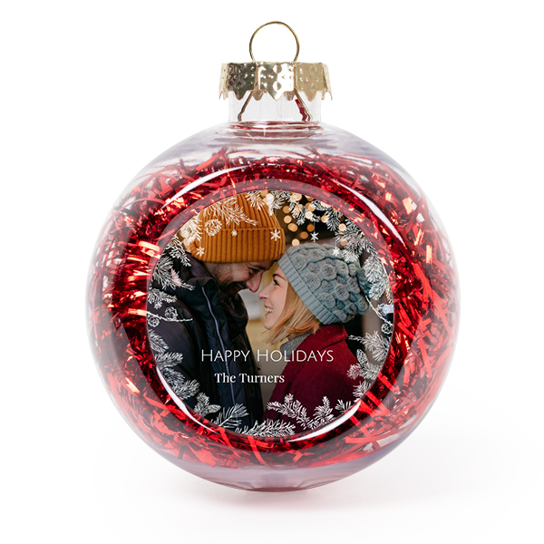 Kerstballen met Glitters Rood - Set van 2