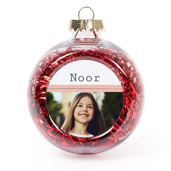 Boules de Noël avec guirlandes rouges - Lot de 2