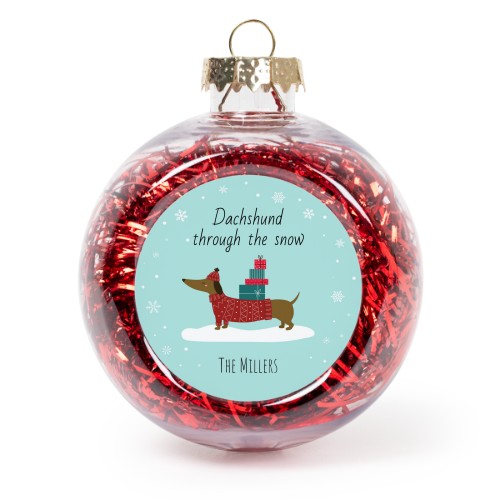 Christmas bauble clear plastic red tinsels - set of 2 Christmas bauble clear plastic red tinsels - set of 2