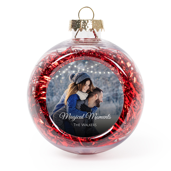 Julgranskulor med glitter Röd - 2 st Julgranskulor med glitter Röd - 2 st