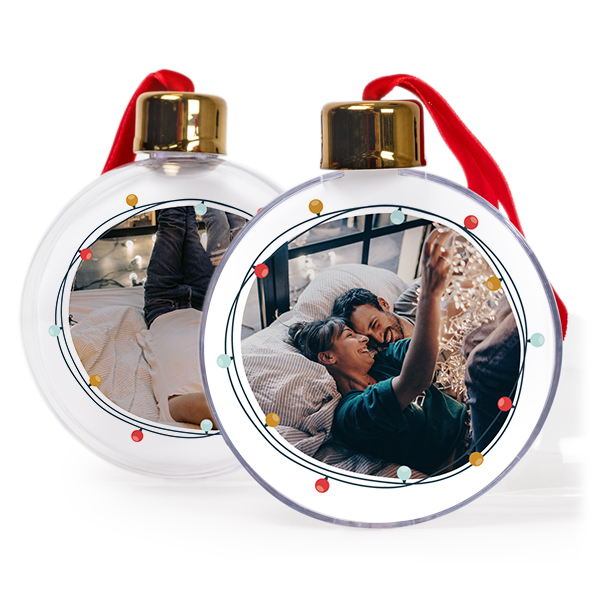 Christmas bauble clear plastic -  set of 2