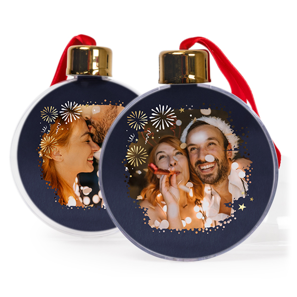 Weihnachtskugeln Set personalisiert - 2 Stk. (Transparent)