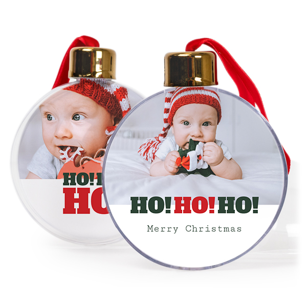 Christmas bauble clear plastic -  set of 2