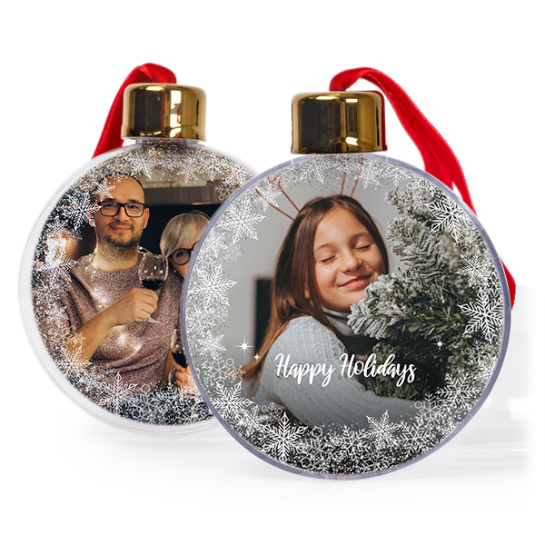 Weihnachtskugeln Set personalisiert - 2 Stk. (Transparent)