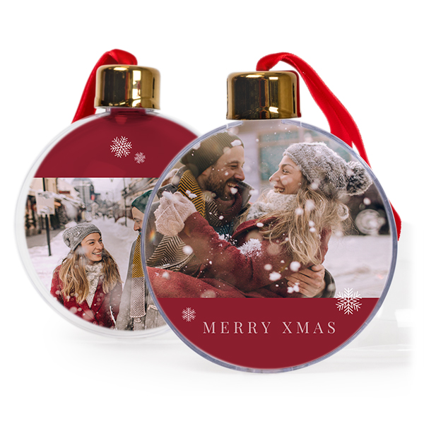 Christmas bauble clear plastic -  set of 2