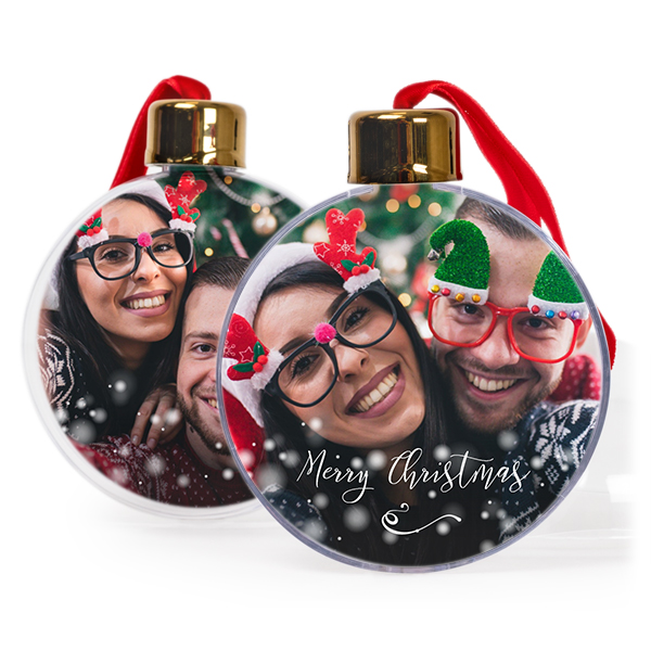 Weihnachtskugeln Set personalisiert - 2 Stk. (Transparent)