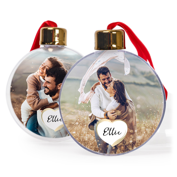 Weihnachtskugeln Set personalisiert - 2 Stk. (Transparent)