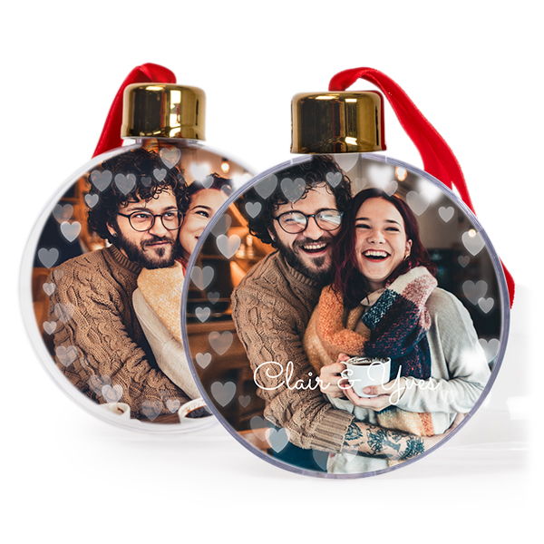 Weihnachtskugeln Set personalisiert - 2 Stk. (Transparent)