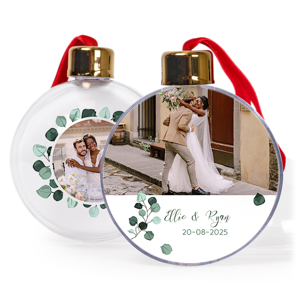 Christmas bauble clear plastic -  set of 2