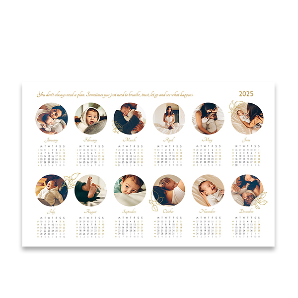 CalendarYearlyWallReuseLandscape_ClassyGoldLeavesCirclesMatrixYearly
