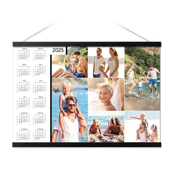 Planning annuel avec support magnétique 60 x 40 cm Noir