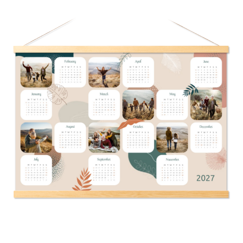 Poster calendar with Magnetic hanger 60 x 40 cm Wood Poster calendar with Magnetic hanger 60 x 40 cm Wood