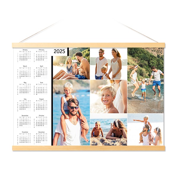 Jaarplanner met magnetische hanger 60 x 40 cm Hout