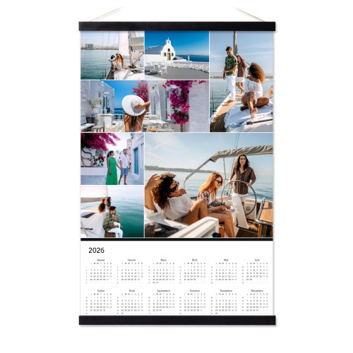 Planning annuel avec support magnétique 40 x 60 cm Noir