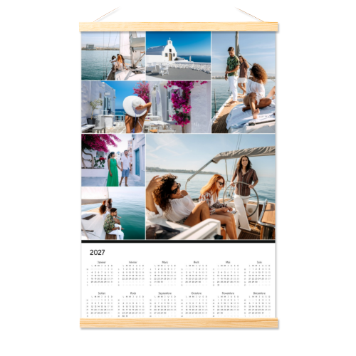 Planning annuel avec support magnétique 40 x 60 cm Bois naturel Planning annuel avec support magnétique 40 x 60 cm Bois naturel