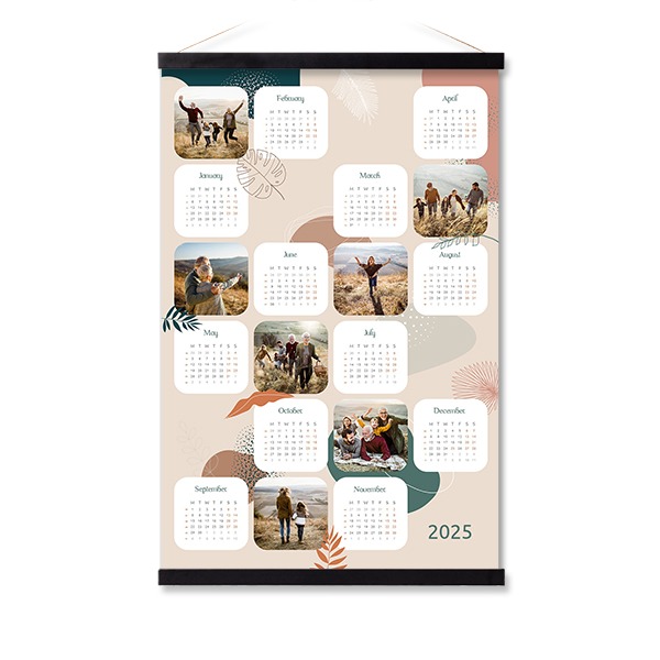 Jaarplanner met magnetische hanger 60 x 90 cm Zwart