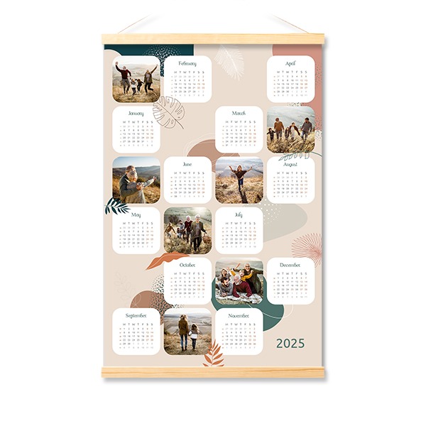 Jaarplanner met magnetische hanger 60 x 90 cm Hout