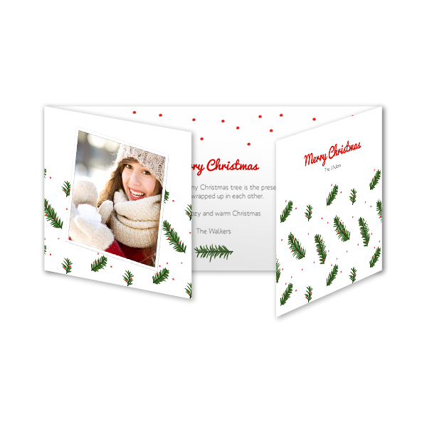 doublefoldedcardpanoh_pineleavesredgreen