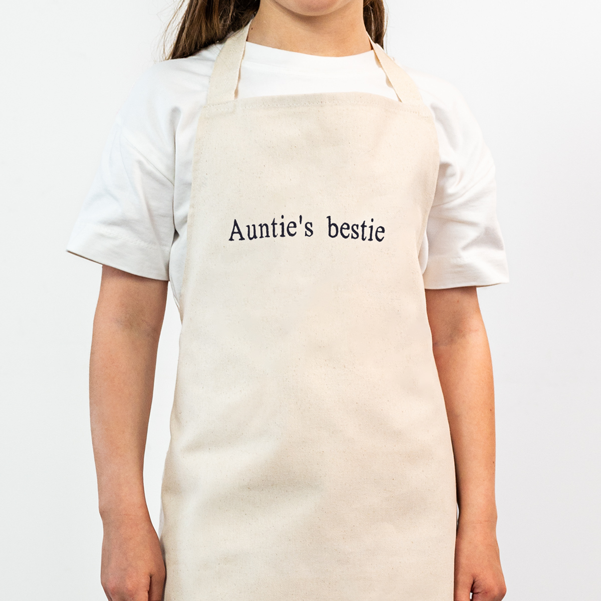 smartphoto Broderet forklæde til barn beige