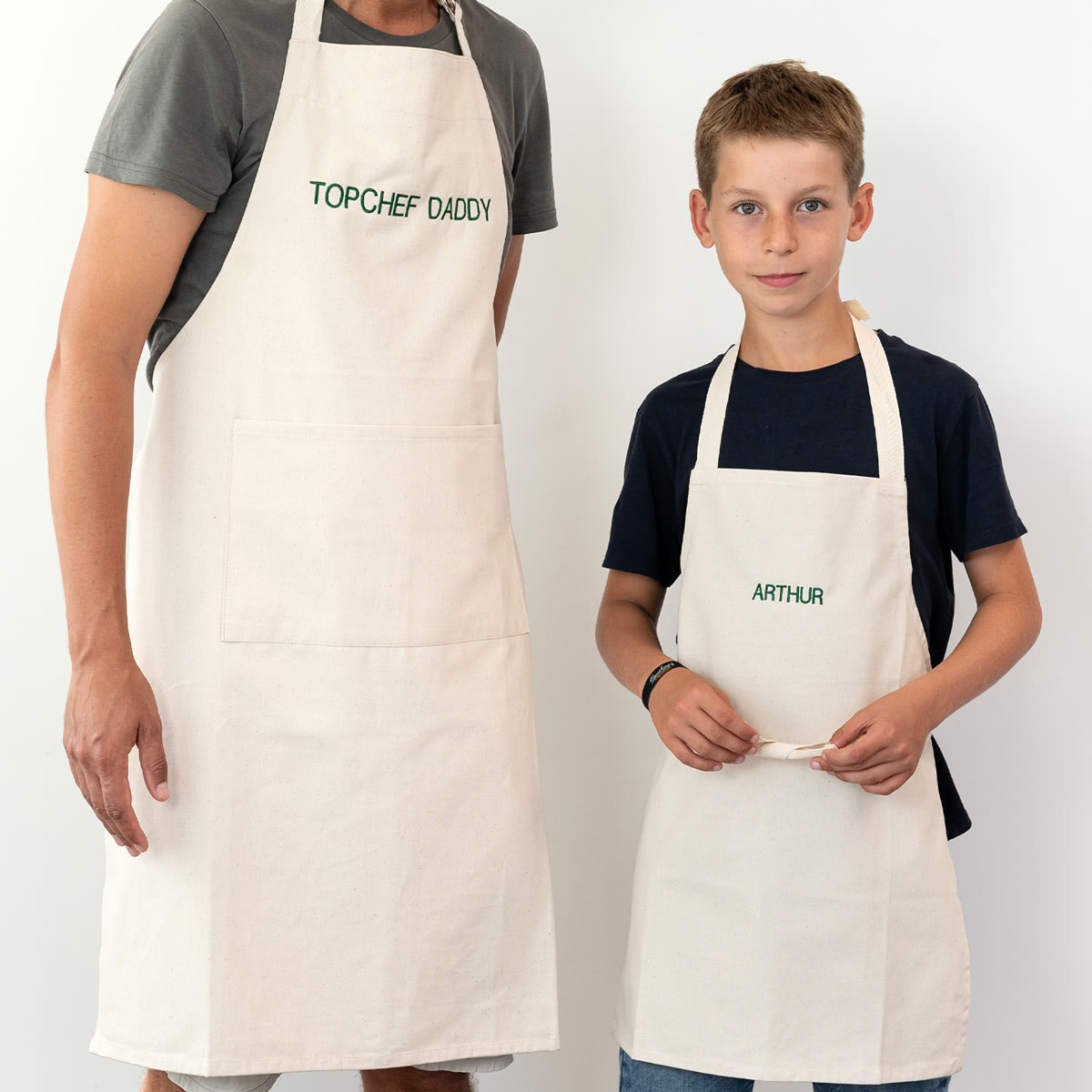 smartphoto Forklædesæt til forældre med beige broderi