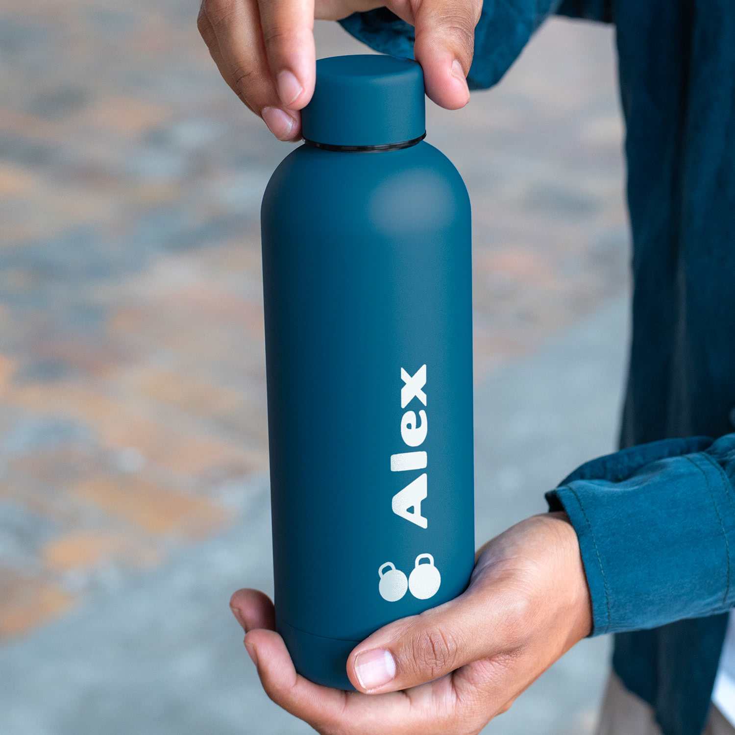 smartphoto Juomapullo Tummansininen