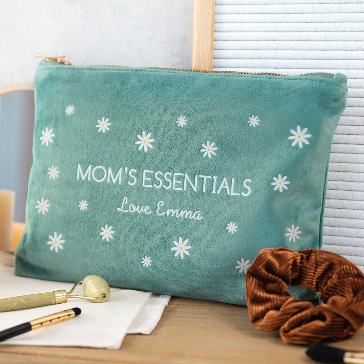 smartphoto makeupæske fløjlsgrøn L