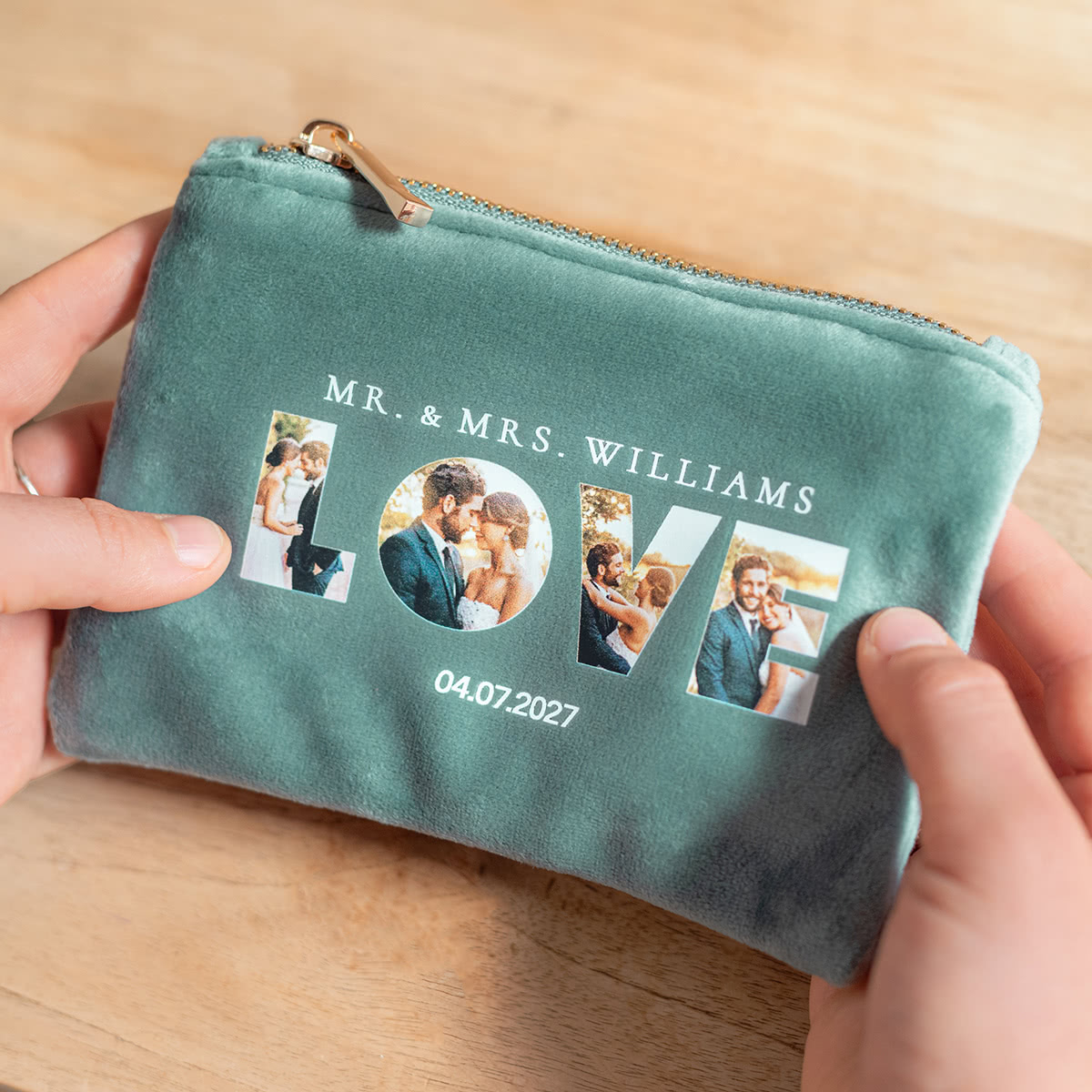 smartphoto Makeupæske fløjlsgrøn