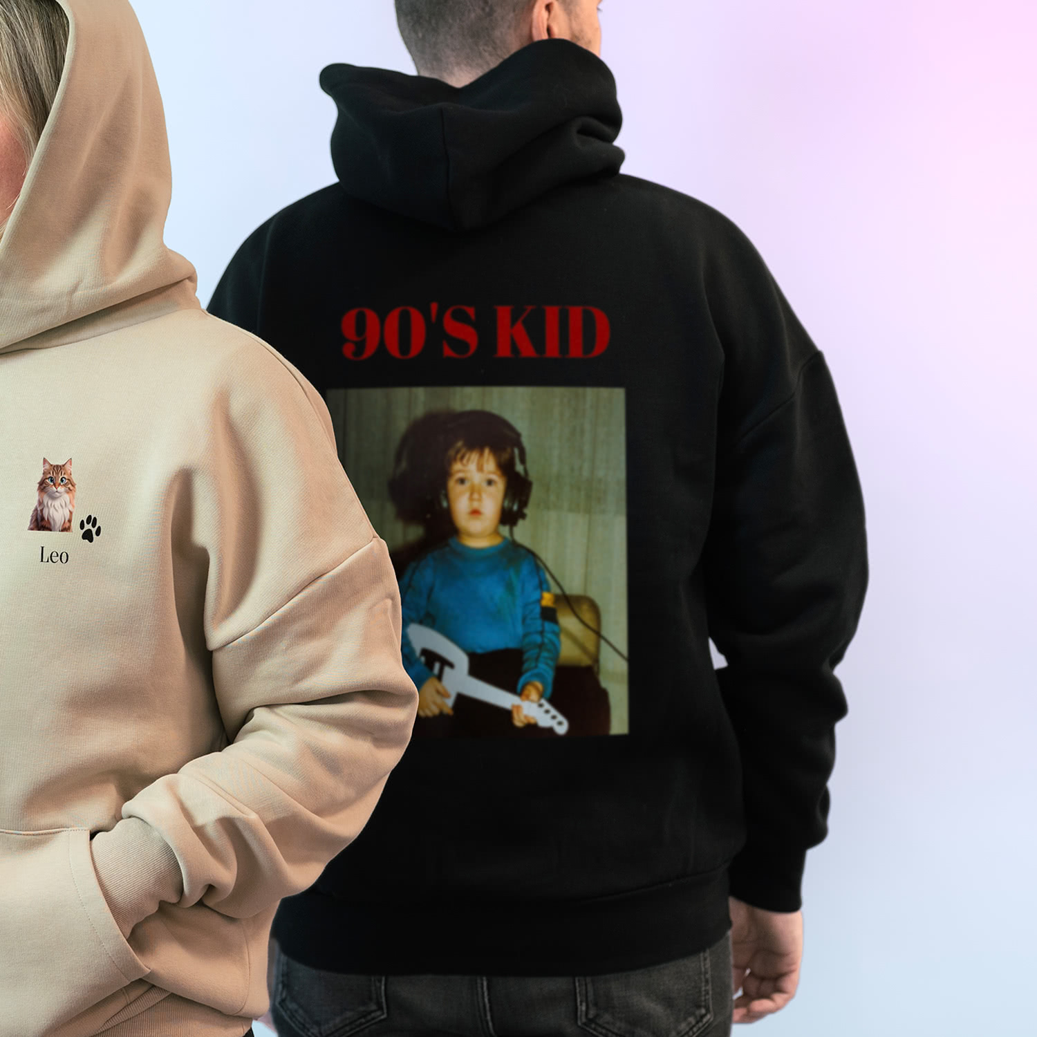 Hoodie Unisex Svart - S - Tryck baksida | smartphoto