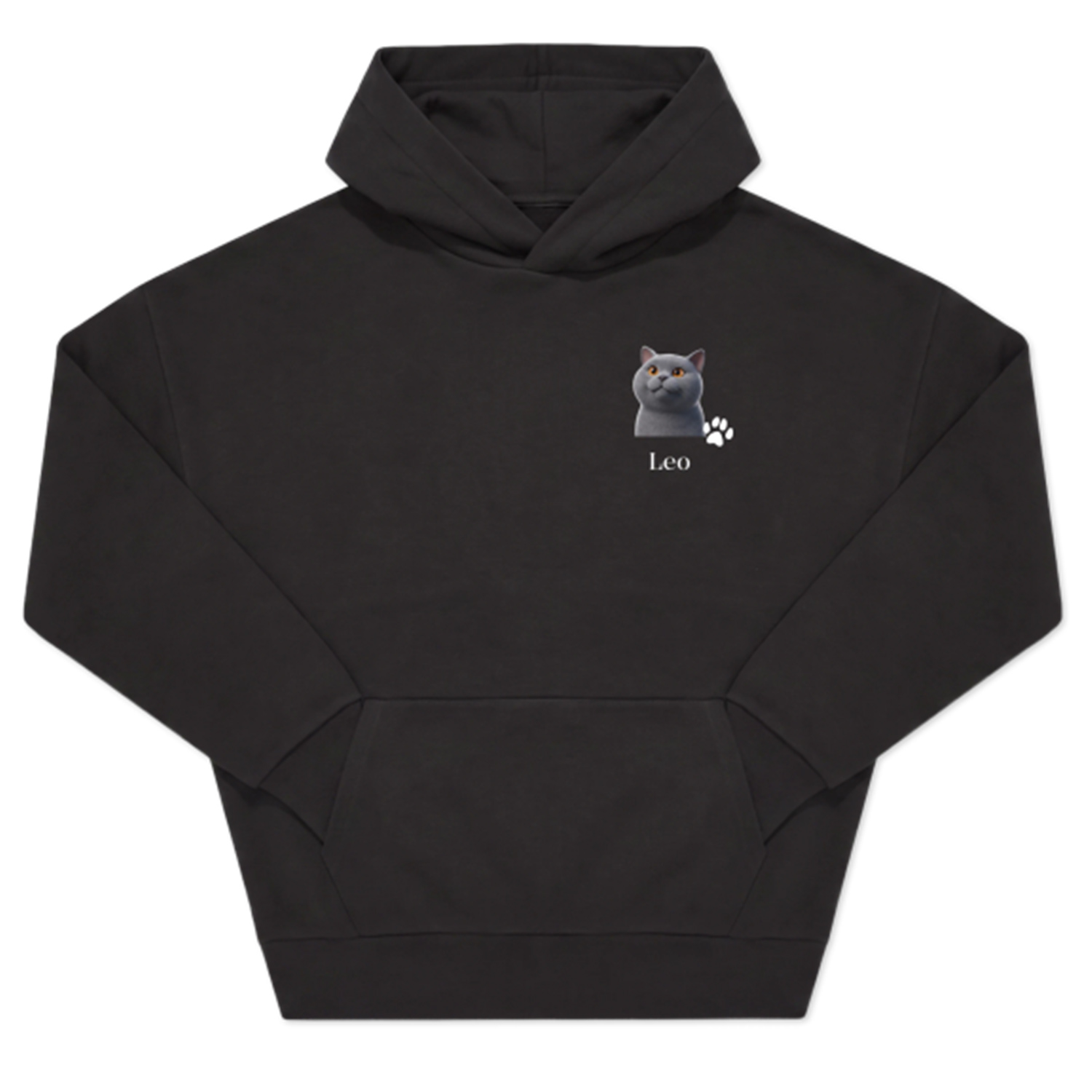 Hoodie Unisex Zwart - M - Print voorkant