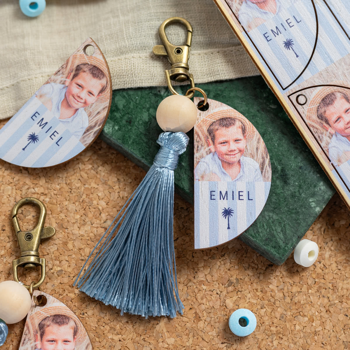 smartphoto Personoitu avaimenperä painatuksella - Sininen - 6 kpl