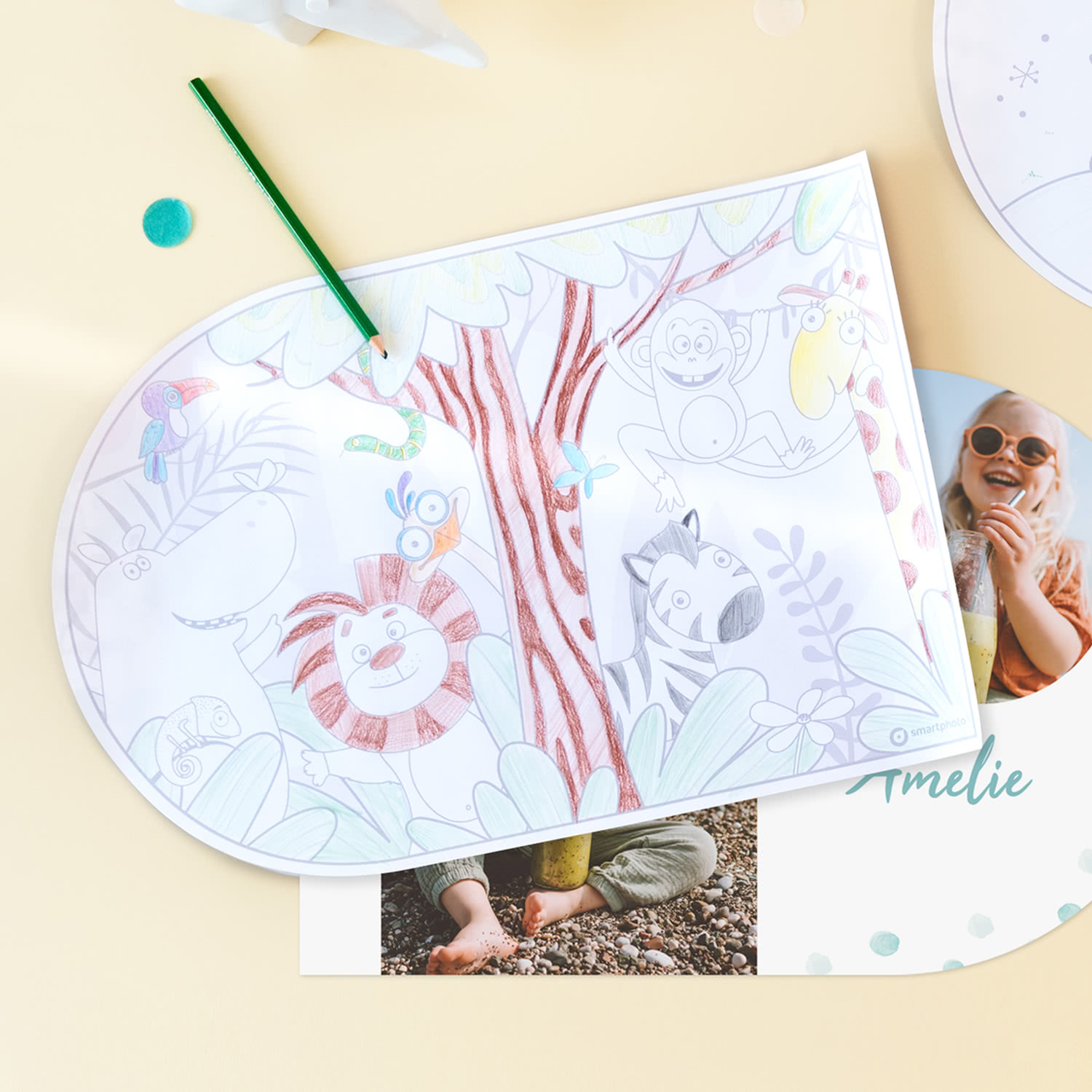 smartphoto Sæt med dækkeservietter i papir - Junglesafari