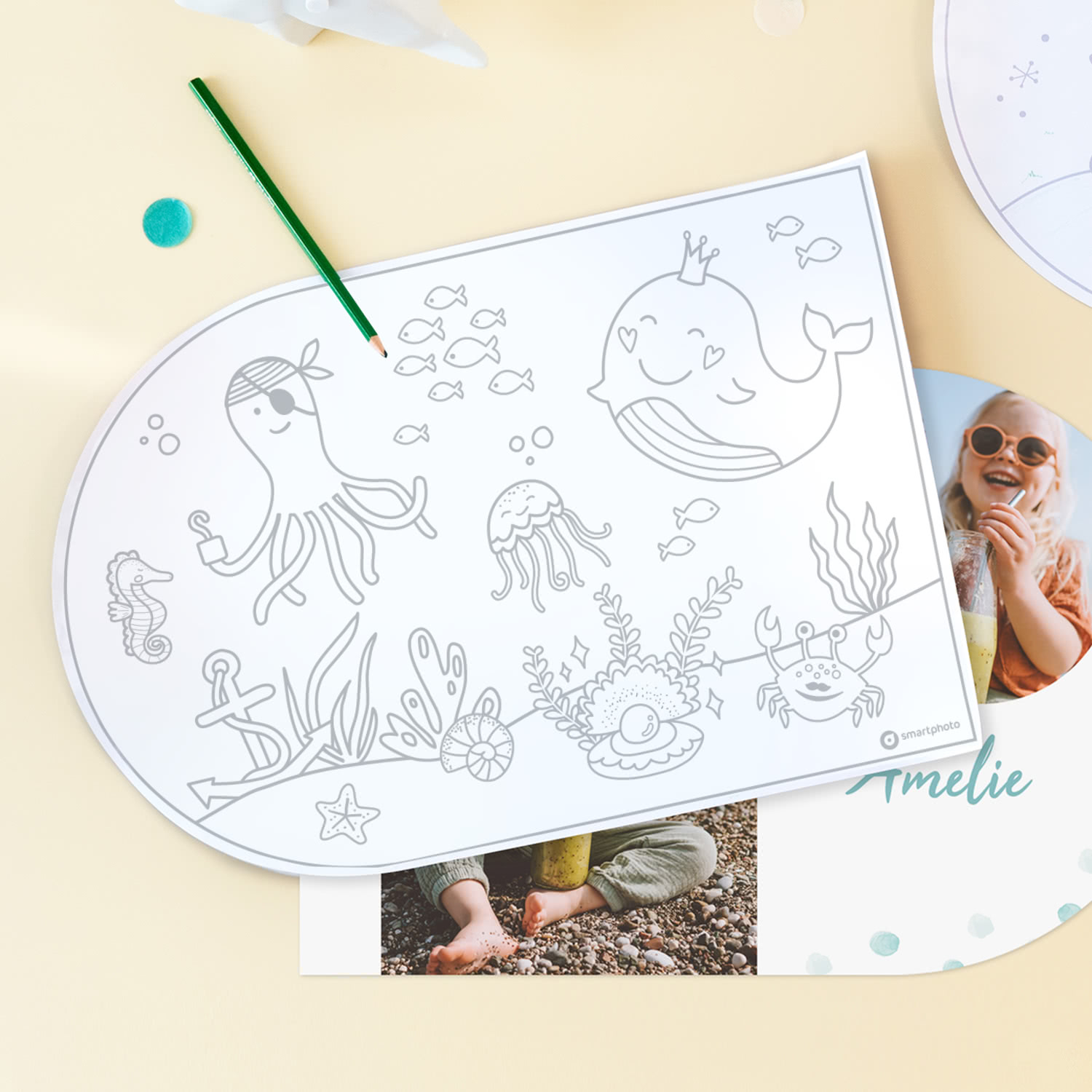 smartphoto Sæt med dækkeservietter i papir - Under havets overflade